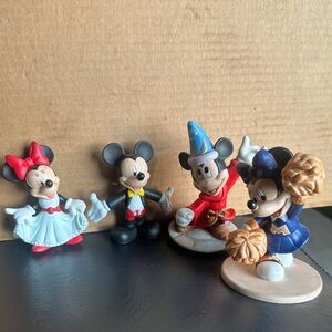 Disney Mickey and Minnie Mouse Collectible Figurines - Red, Blue, Black